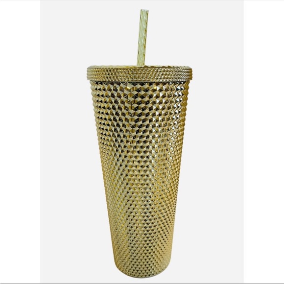 2022 NEW Starbucks Holiday Christmas GOLD Bling Studded Tumbler Venti 24oz FREE - Picture 2 of 5